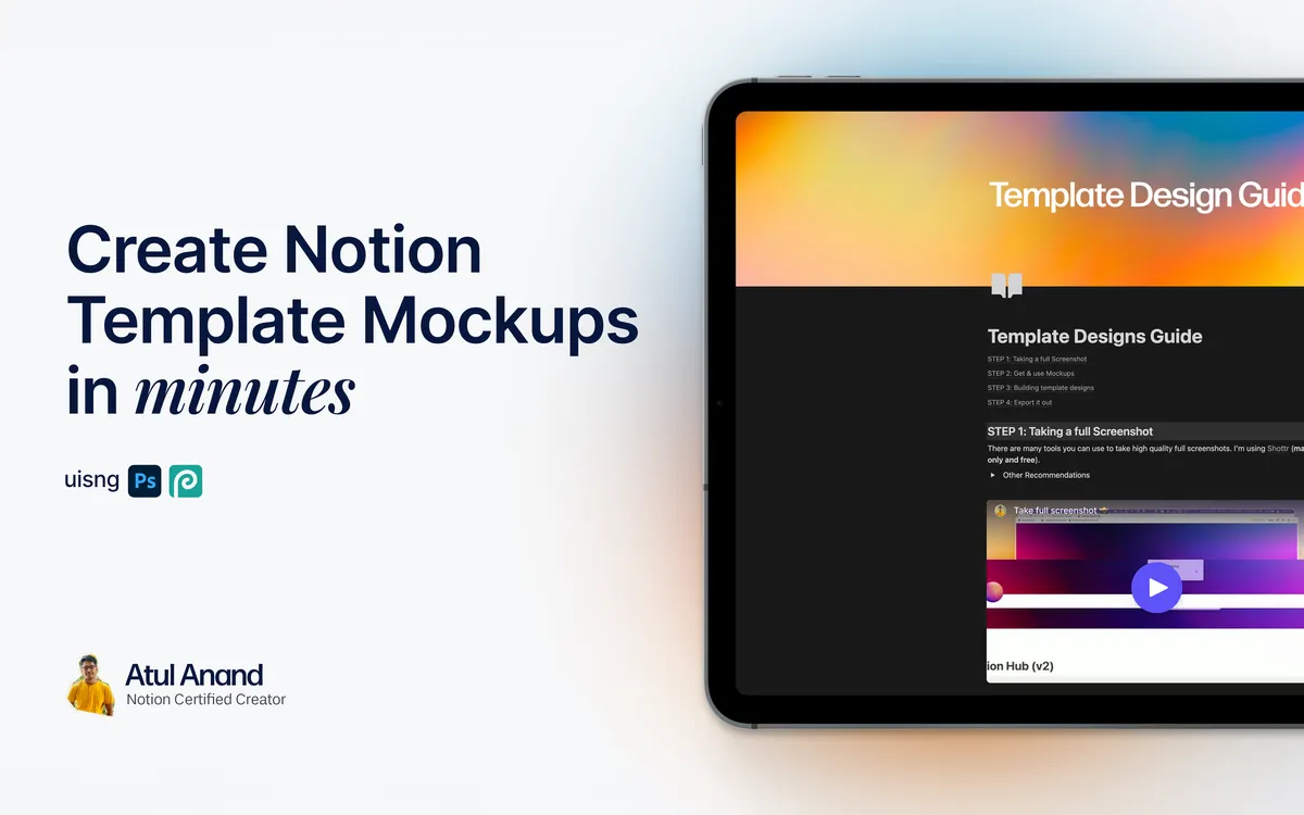 Notion Template Mockup Guide