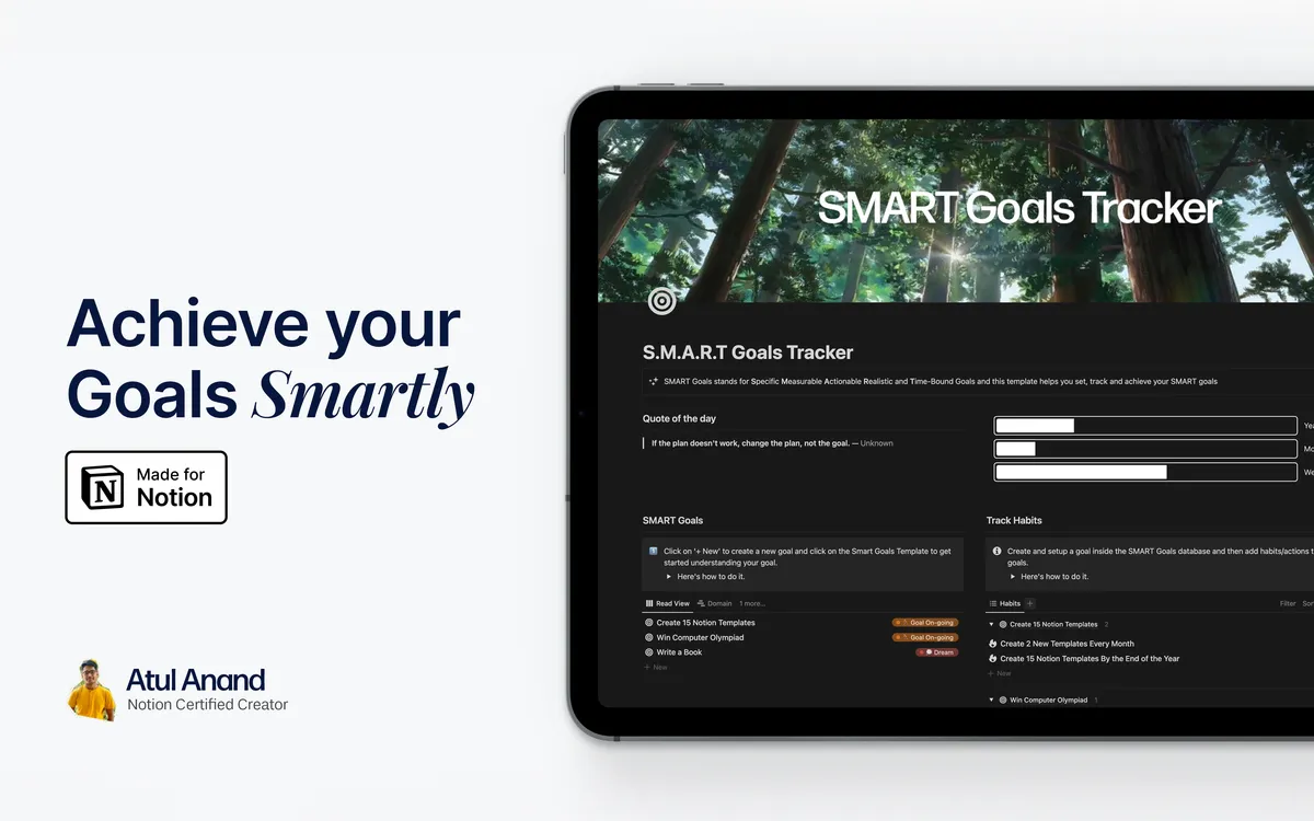 Notion Smart Goals Tracker