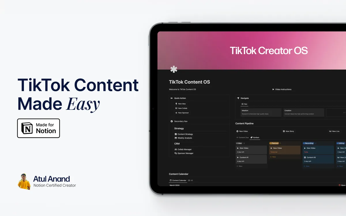 Notion TikTok Creator OS